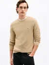 Tommy Hilfiger Structured Crewneck Sweater In Classic Khaki
