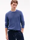 Tommy Hilfiger Structured Crewneck Sweater In Faded Indigo