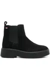 Tommy Hilfiger Suede Ankle Boots In 黑色