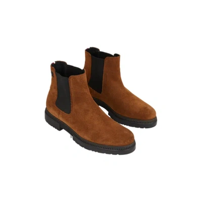 Tommy Hilfiger Suede Ankle Boots In Brown