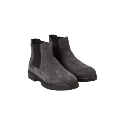 Tommy Hilfiger Suede Ankle Boots In Grey