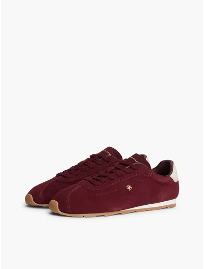 Tommy Hilfiger Suede Ballet Sneaker In Oxblood