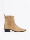 Tommy Hilfiger Suede Cowboy Chelsea Boot In Safari Canvas