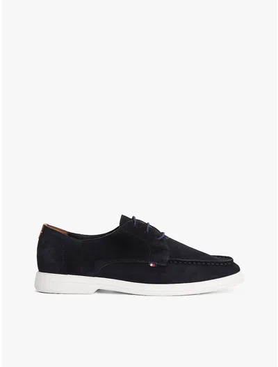 Tommy Hilfiger Suede Derby Shoe In Black