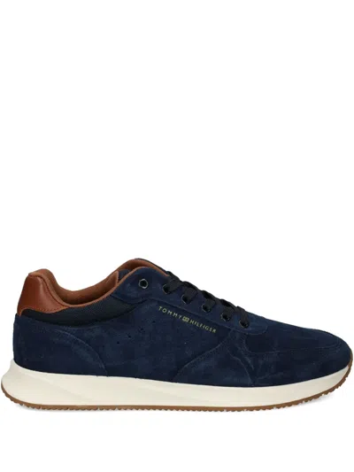 Tommy Hilfiger Suede-leather Sneakers In Blue