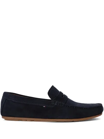 Tommy Hilfiger Suede Penny Loafers In 蓝色