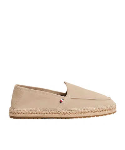 Tommy Hilfiger Suede Rope Loafers In Nude