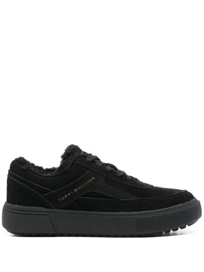 Tommy Hilfiger Suede Sneakers In Black