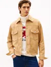 Tommy Hilfiger Suede Trucker Jacket In Brown