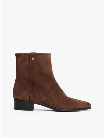 Tommy Hilfiger Suede Zip Ankle Boot
