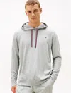 Tommy Hilfiger Sueded Cotton Jersey Lounge Hoodie In Gray