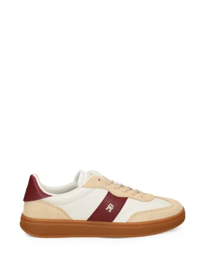 Tommy Hilfiger Suede-panelled Leather Sneakers In Multi