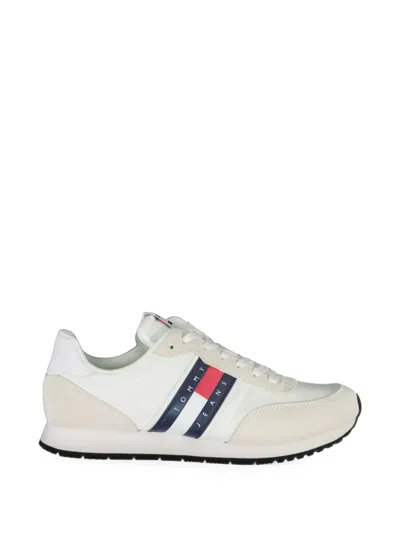 Tommy Hilfiger Suede-panelled Sneakers In White