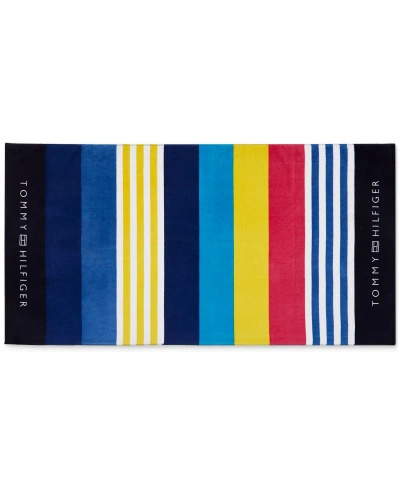 Tommy Hilfiger Sunblock Stripe Beach Towel, 36" X 70" In Multi