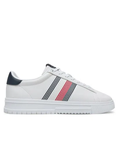 Tommy Hilfiger Supercup Lth Seasonal Sneakers In Bianco
