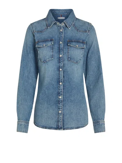Tommy Hilfiger Sustainable Cotton Blend Shirt In Blue