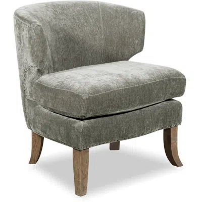Tommy Hilfiger Swansea Wingback Barrel Chair With Distressed Wood Legs In Smoke Gray