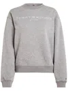 Tommy Hilfiger Logo-chest Crew-neck Sweatshirt In Grey