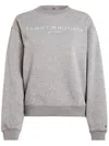 Tommy Hilfiger Logo-chest Crew-neck Sweatshirt In Grey