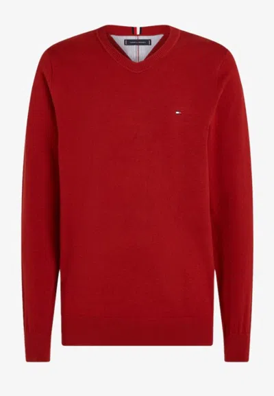 Tommy Hilfiger Sweater 1985 Crew Neck Sweater In Bordeaux