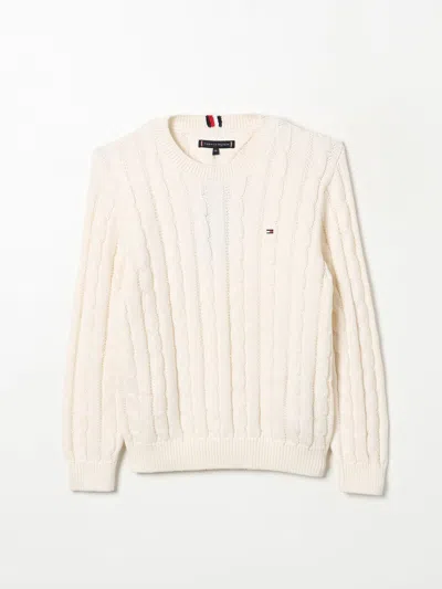 Tommy Hilfiger Cable Knit Crewneck Sweater In Ivory