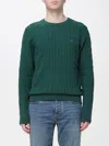 Tommy Hilfiger Textured Knit Pullover Crew Neck In Green