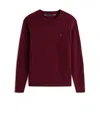 Tommy Hilfiger Dark Burgundy Long-sleeved Shirt With Logo In Burgundy