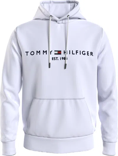 Tommy Hilfiger Men's Embroidered Logo Hoodie In Bianco Chiari E Naturali