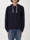 Tommy Hilfiger Flag Logo Zip Hoodie In Blau