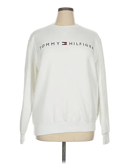 Pre-owned Tommy Hilfiger Sweatshirt In White