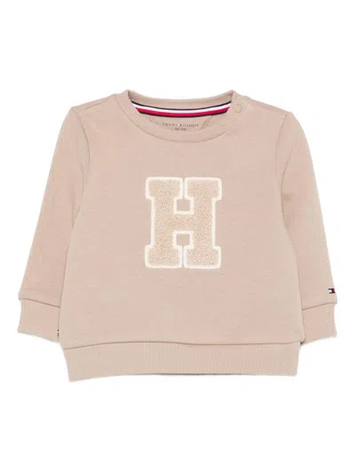 Tommy Hilfiger Kids' Sweatshirt With Application  In Brown