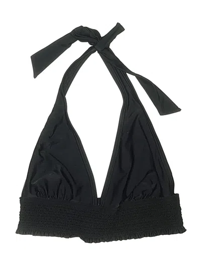 Pre-owned Tommy Hilfiger Swimsuit Top Black Solid Pattern Swimwear