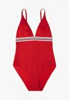 Tommy Hilfiger Swimwear Triangle One Piece Rp Ext In Red