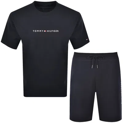 Tommy Hilfiger T Shirt And Short Set Navy In Black
