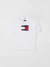 Tommy Hilfiger White T-shirt For Boy With Flag In White