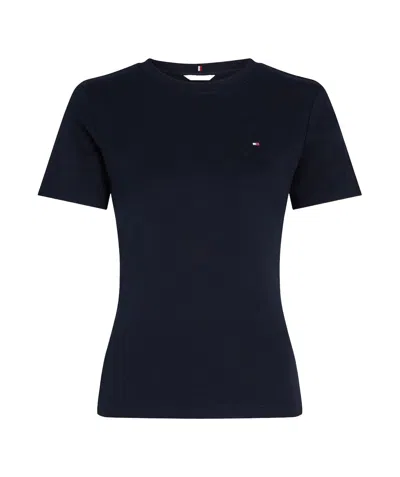 Tommy Hilfiger T-shirt With Round Neck And Short Sleeves In Black