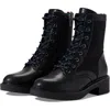 Tommy Hilfiger Taiki Womens Faux Leather Combat & Lace-up Boots In Black
