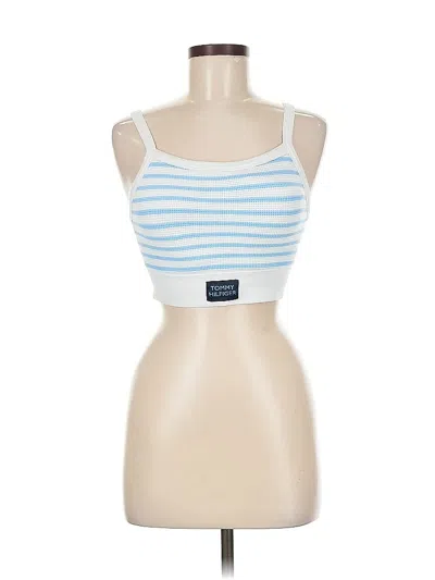 Pre-owned Tommy Hilfiger Tank Top Blue Strapless Neckline Tops