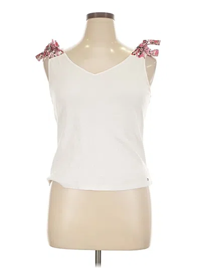 Pre-owned Tommy Hilfiger Tank Top Ivory Strapless Neckline Tops