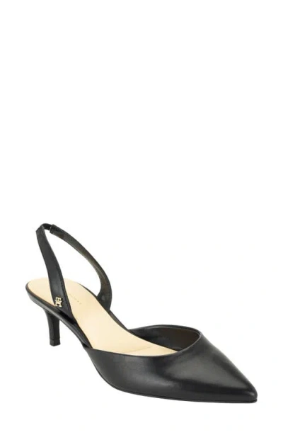 Tommy Hilfiger Tanna Slingback Pointed Toe Kitten Heel Pump In Black