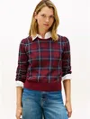 Tommy Hilfiger Tartan Jacquard Knit Sweater In Brown