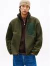Tommy Hilfiger Teddy Fleece Zip Jacket In Green