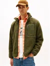 Tommy Hilfiger Teddy Fleece Zip Sweatshirt In Green