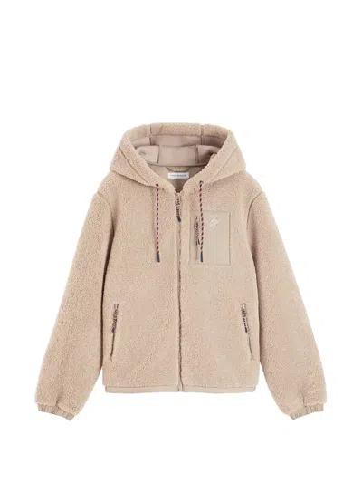 Tommy Hilfiger Teddy-fleece Hooded Jacket In Neutral
