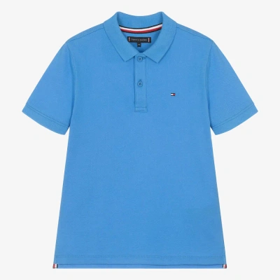 Tommy Hilfiger Teen Boys Blue Cotton Polo Shirt