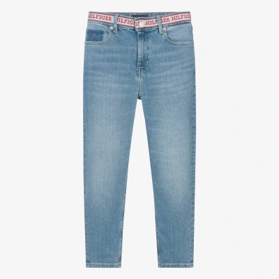 Tommy Hilfiger Teen Boys Blue Denim Jacquard-waist Jeans