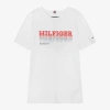 TOMMY HILFIGER TEEN BOYS WHITE COTTON MONOTYPE T-SHIRT