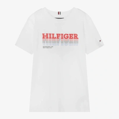 Tommy Hilfiger Teen Boys White Cotton Monotype T-shirt