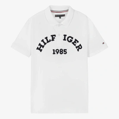 Tommy Hilfiger Teen Boys White Organic Cotton Polo Shirt