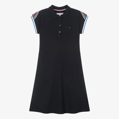 Tommy Hilfiger Teen Girls Blue Cotton Piqué Polo Dress